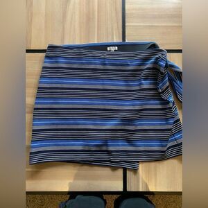 Striped loft wrap skirt